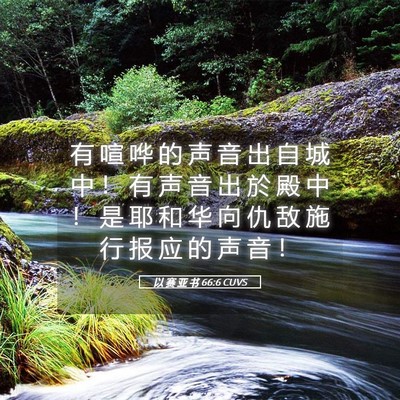 Picture 05 - 以 赛 亚 书 66:6 CUVS - 有 喧 哗 的 声 音 出 自 城 中 ！ 有 - Bible Verse Picture