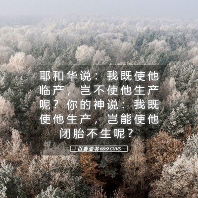 Picture 05 - 以 赛 亚 书 66:9 CUVS - 耶 和 华 说 ： 我 既 使 他 临 产 ， - Bible Verse Picture