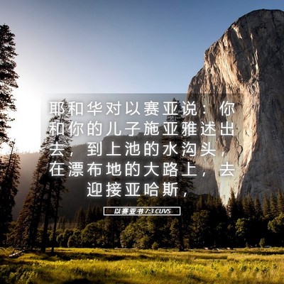 Picture 05 - 以 赛 亚 书 7:3 CUVS - 耶 和 华 对 以 赛 亚 说 ： 你 和 你 - Bible Verse Picture