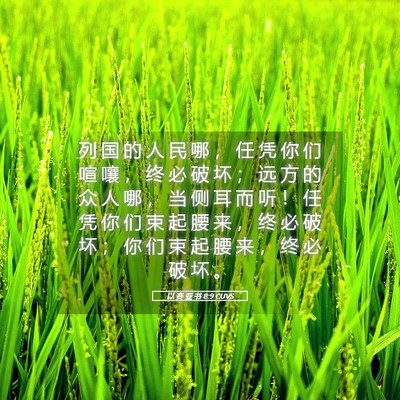 Picture 05 - 以 赛 亚 书 8:9 CUVS - 列 国 的 人 民 哪 ， 任 凭 你 们 喧 - Bible Verse Picture