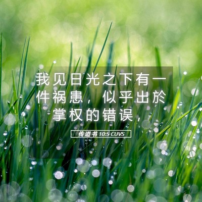Picture 05 - 传 道 书 10:5 CUVS - 我 见 日 光 之 下 有 一 件 祸 患 ， - Bible Verse Picture