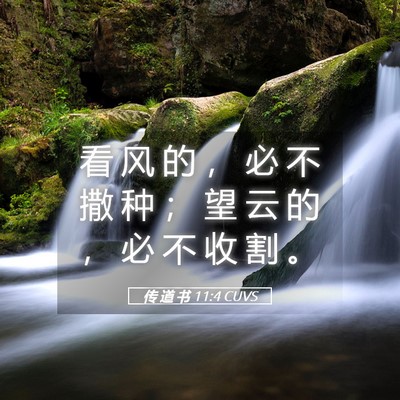 Picture 05 - 传 道 书 11:4 CUVS - 看 风 的 ， 必 不 撒 种 ； 望 云 的 - Bible Verse Picture