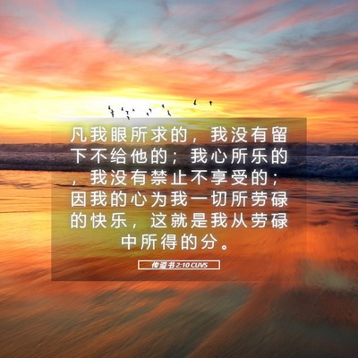 Picture 05 - 传 道 书 2:10 CUVS - 凡 我 眼 所 求 的 ， 我 没 有 留 下 - Bible Verse Picture