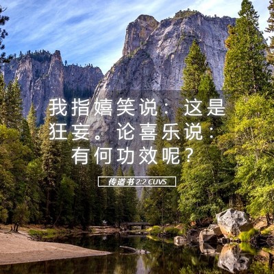 Picture 05 - 传 道 书 2:2 CUVS - 我 指 嬉 笑 说 ： 这 是 狂 妄 。 论 - Bible Verse Picture