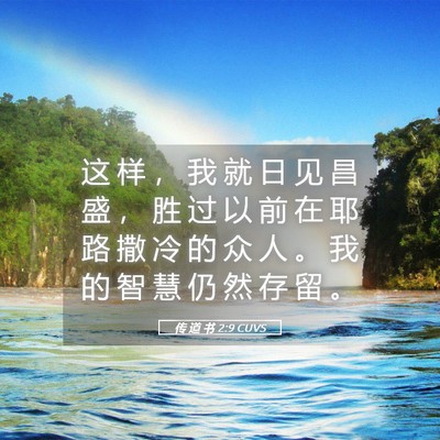 Picture 05 - 传 道 书 2:9 CUVS - 这 样 ， 我 就 日 见 昌 盛 ， 胜 过 - Bible Verse Picture