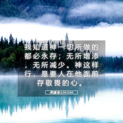Picture 05 - 传 道 书 3:14 CUVS - 我 知 道 神 一 切 所 做 的 都 必 永 - Bible Verse Picture