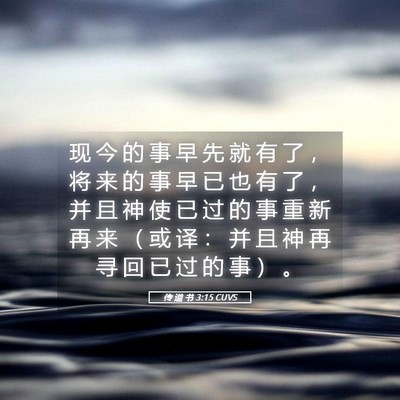 Picture 05 - 传 道 书 3:15 CUVS - 现 今 的 事 早 先 就 有 了 ， 将 来 - Bible Verse Picture