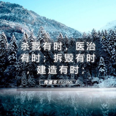 Picture 05 - 传 道 书 3:3 CUVS - 杀 戮 有 时 ， 医 治 有 时 ； 拆 毁 - Bible Verse Picture