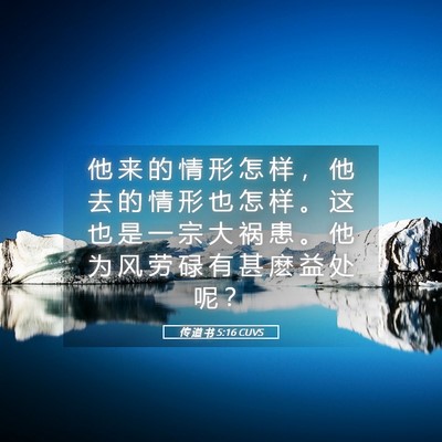 Picture 05 - 传 道 书 5:16 CUVS - 他 来 的 情 形 怎 样 ， 他 去 的 情 - Bible Verse Picture
