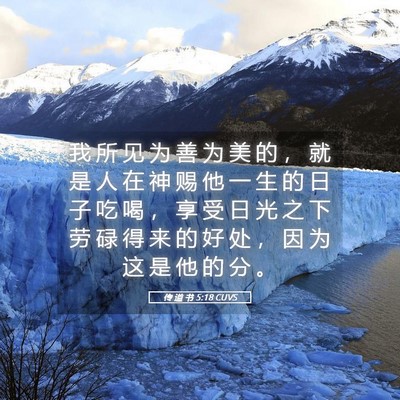 Picture 05 - 传 道 书 5:18 CUVS - 我 所 见 为 善 为 美 的 ， 就 是 人 - Bible Verse Picture