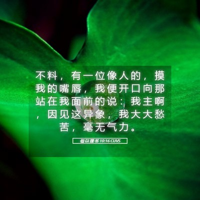 Picture 05 - 但 以 理 书 10:16 CUVS - 不 料 ， 有 一 位 像 人 的 ， 摸 我 - Bible Verse Picture