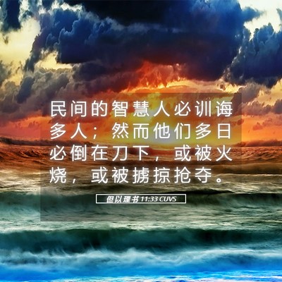 Picture 05 - 但 以 理 书 11:33 CUVS - 民 间 的 智 慧 人 必 训 诲 多 人 ； - Bible Verse Picture