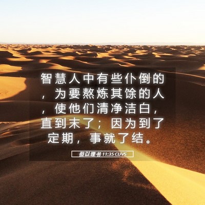 Picture 05 - 但 以 理 书 11:35 CUVS - 智 慧 人 中 有 些 仆 倒 的 ， 为 要 - Bible Verse Picture