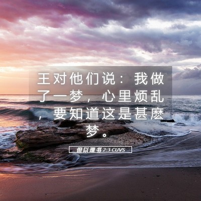 Picture 05 - 但 以 理 书 2:3 CUVS - 王 对 他 们 说 ： 我 做 了 一 梦 ， - Bible Verse Picture