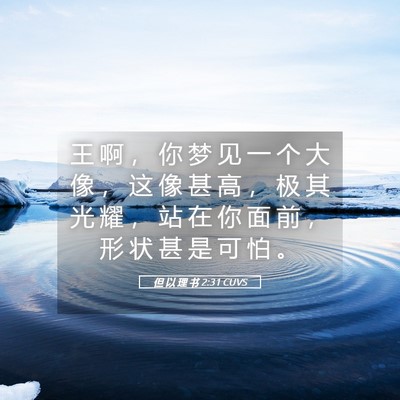 Picture 05 - 但 以 理 书 2:31 CUVS - 王 啊 ， 你 梦 见 一 个 大 像 ， 这 - Bible Verse Picture