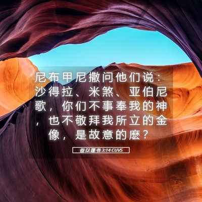 Picture 05 - 但 以 理 书 3:14 CUVS - 尼 布 甲 尼 撒 问 他 们 说 ： 沙 得 - Bible Verse Picture