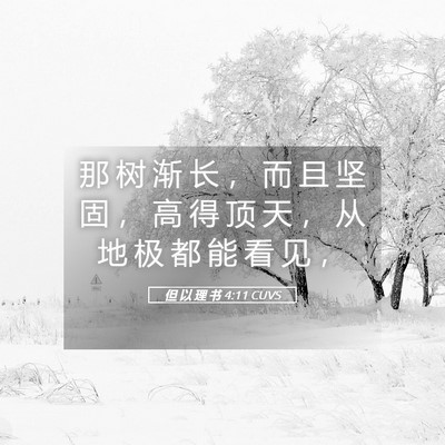 Picture 05 - 但 以 理 书 4:11 CUVS - 那 树 渐 长 ， 而 且 坚 固 ， 高 得 - Bible Verse Picture