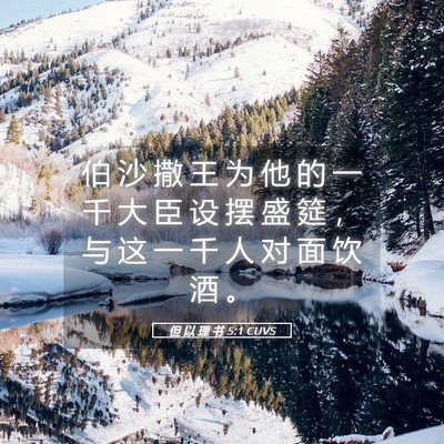 Picture 05 - 但 以 理 书 5:1 CUVS - 伯 沙 撒 王 为 他 的 一 千 大 臣 设 - Bible Verse Picture