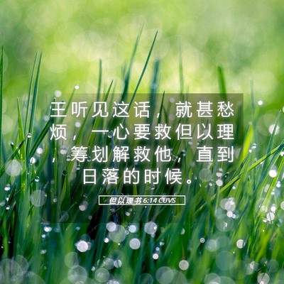 Picture 05 - 但 以 理 书 6:14 CUVS - 王 听 见 这 话 ， 就 甚 愁 烦 ， 一 - Bible Verse Picture