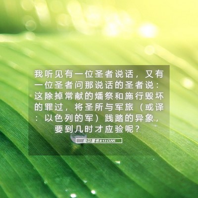 Picture 05 - 但 以 理 书 8:13 CUVS - 我 听 见 有 一 位 圣 者 说 话 ， 又 - Bible Verse Picture