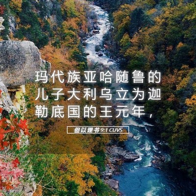 Picture 05 - 但 以 理 书 9:1 CUVS - 玛 代 族 亚 哈 随 鲁 的 儿 子 大 利 - Bible Verse Picture