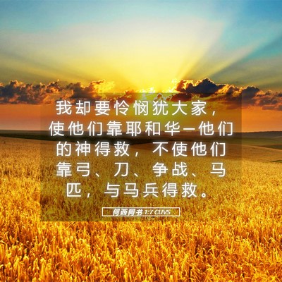 Picture 05 - 何 西 阿 书 1:7 CUVS - 我 却 要 怜 悯 犹 大 家 ， 使 他 们 - Bible Verse Picture