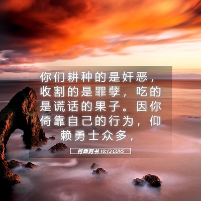 Picture 05 - 何 西 阿 书 10:13 CUVS - 你 们 耕 种 的 是 奸 恶 ， 收 割 的 - Bible Verse Picture