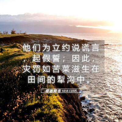 Picture 05 - 何 西 阿 书 10:4 CUVS - 他 们 为 立 约 说 谎 言 ， 起 假 誓 - Bible Verse Picture
