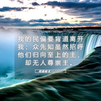 Picture 05 - 何 西 阿 书 11:7 CUVS - 我 的 民 偏 要 背 道 离 开 我 ； 众 - Bible Verse Picture