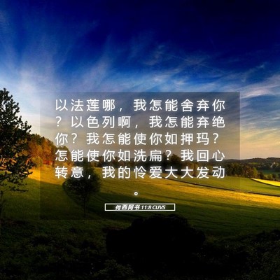 Picture 05 - 何 西 阿 书 11:8 CUVS - 以 法 莲 哪 ， 我 怎 能 舍 弃 你 ？ - Bible Verse Picture