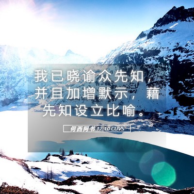 Picture 05 - 何 西 阿 书 12:10 CUVS - 我 已 晓 谕 众 先 知 ， 并 且 加 增 - Bible Verse Picture