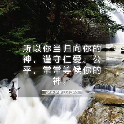 Picture 05 - 何 西 阿 书 12:6 CUVS - 所 以 你 当 归 向 你 的 神 ， 谨 守 - Bible Verse Picture