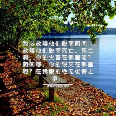 Picture 05 - 何 西 阿 书 13:14 CUVS - 我 必 救 赎 他 们 脱 离 阴 间 ， 救 - Bible Verse Picture