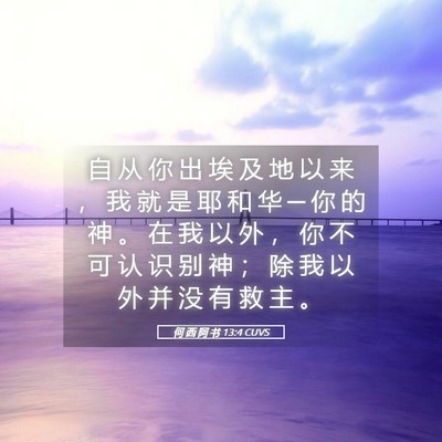 Picture 05 - 何 西 阿 书 13:4 CUVS - 自 从 你 出 埃 及 地 以 来 ， 我 就 - Bible Verse Picture