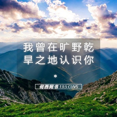 Picture 05 - 何 西 阿 书 13:5 CUVS - 我 曾 在 旷 野 乾 旱 之 地 认 识 你 - Bible Verse Picture