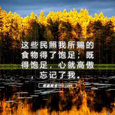 Picture 05 - 何 西 阿 书 13:6 CUVS - 这 些 民 照 我 所 赐 的 食 物 得 了 - Bible Verse Picture