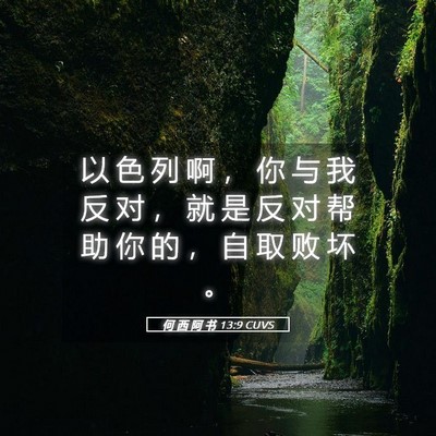 Picture 05 - 何 西 阿 书 13:9 CUVS - 以 色 列 啊 ， 你 与 我 反 对 ， 就 - Bible Verse Picture