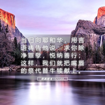 Picture 05 - 何 西 阿 书 14:2 CUVS - 当 归 向 耶 和 华 ， 用 言 语 祷 告 - Bible Verse Picture