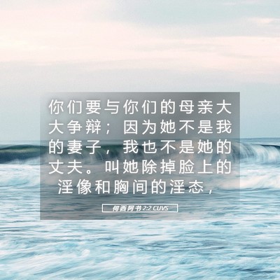 Picture 05 - 何 西 阿 书 2:2 CUVS - 你 们 要 与 你 们 的 母 亲 大 大 争 - Bible Verse Picture