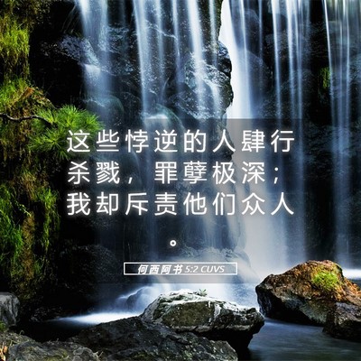 Picture 05 - 何 西 阿 书 5:2 CUVS - 这 些 悖 逆 的 人 肆 行 杀 戮 ， 罪 - Bible Verse Picture