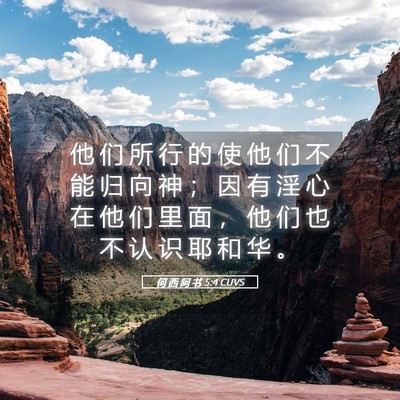 Picture 05 - 何 西 阿 书 5:4 CUVS - 他 们 所 行 的 使 他 们 不 能 归 向 - Bible Verse Picture