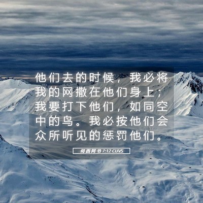 Picture 05 - 何 西 阿 书 7:12 CUVS - 他 们 去 的 时 候 ， 我 必 将 我 的 - Bible Verse Picture
