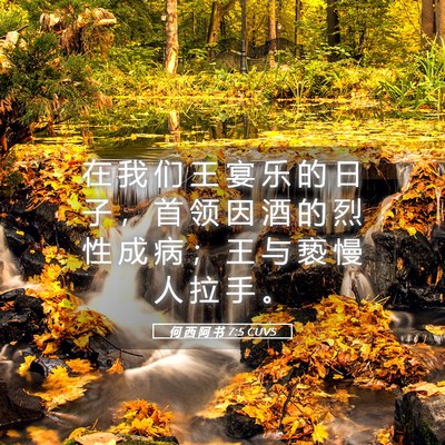 Picture 05 - 何 西 阿 书 7:5 CUVS - 在 我 们 王 宴 乐 的 日 子 ， 首 领 - Bible Verse Picture