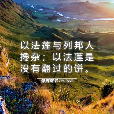 Picture 05 - 何 西 阿 书 7:8 CUVS - 以 法 莲 与 列 邦 人 搀 杂 ； 以 法 - Bible Verse Picture