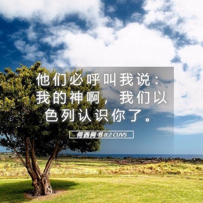 Picture 05 - 何 西 阿 书 8:2 CUVS - 他 们 必 呼 叫 我 说 ： 我 的 神 啊 - Bible Verse Picture