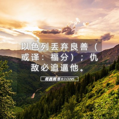 Picture 05 - 何 西 阿 书 8:3 CUVS - 以 色 列 丢 弃 良 善 （ 或 译 ： 福 - Bible Verse Picture