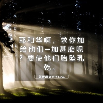 Picture 05 - 何 西 阿 书 9:14 CUVS - 耶 和 华 啊 ， 求 你 加 给 他 们 ─ - Bible Verse Picture