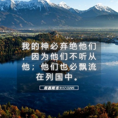 Picture 05 - 何 西 阿 书 9:17 CUVS - 我 的 神 必 弃 绝 他 们 ， 因 为 他 - Bible Verse Picture