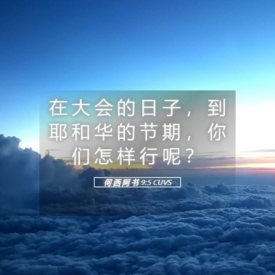 Picture 05 - 何 西 阿 书 9:5 CUVS - 在 大 会 的 日 子 ， 到 耶 和 华 的 - Bible Verse Picture