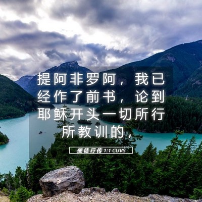 Picture 05 - 使 徒 行 传 1:1 CUVS - 提 阿 非 罗 阿 ， 我 已 经 作 了 前 - Bible Verse Picture